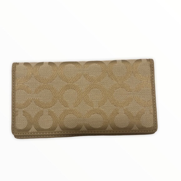 Coach checkbook optic c signature slipcover wallet